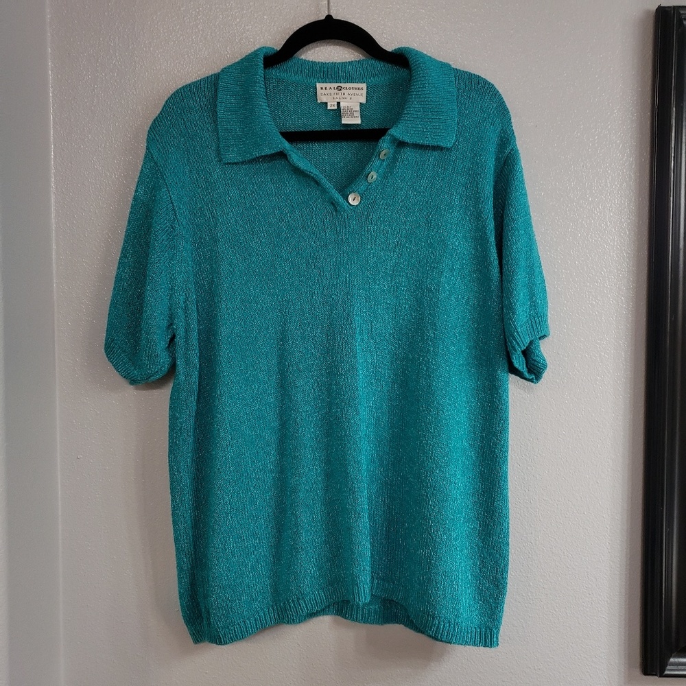❤️Real Clothes❤️ Saks Fifth Ave Teal sweater
